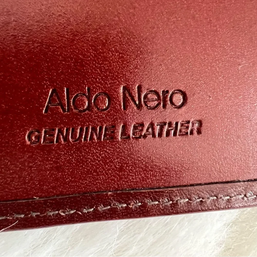 Men’s Leather Bifold Wallet by Aldo Nero  Gorgeous Bicolor Rich Dark Brown